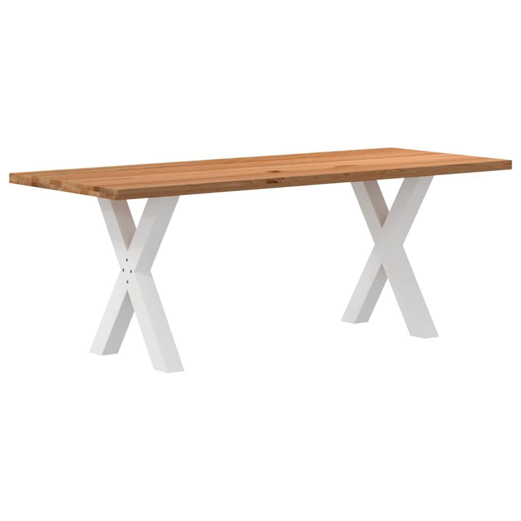 Eettafel rechthoekig 200x80x74 cm massief eikenhout lichtbruin