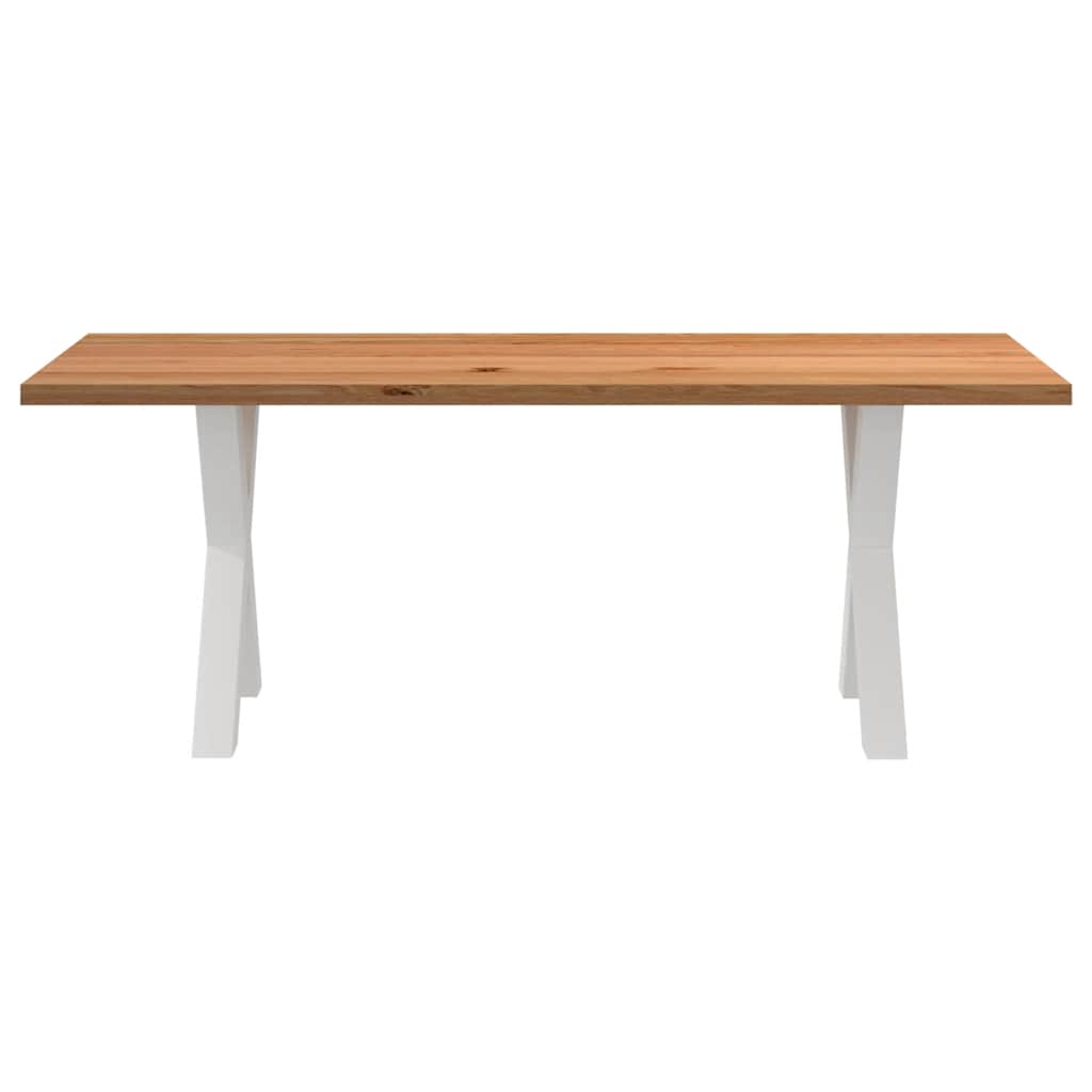 Eettafel rechthoekig 200x80x74 cm massief eikenhout lichtbruin