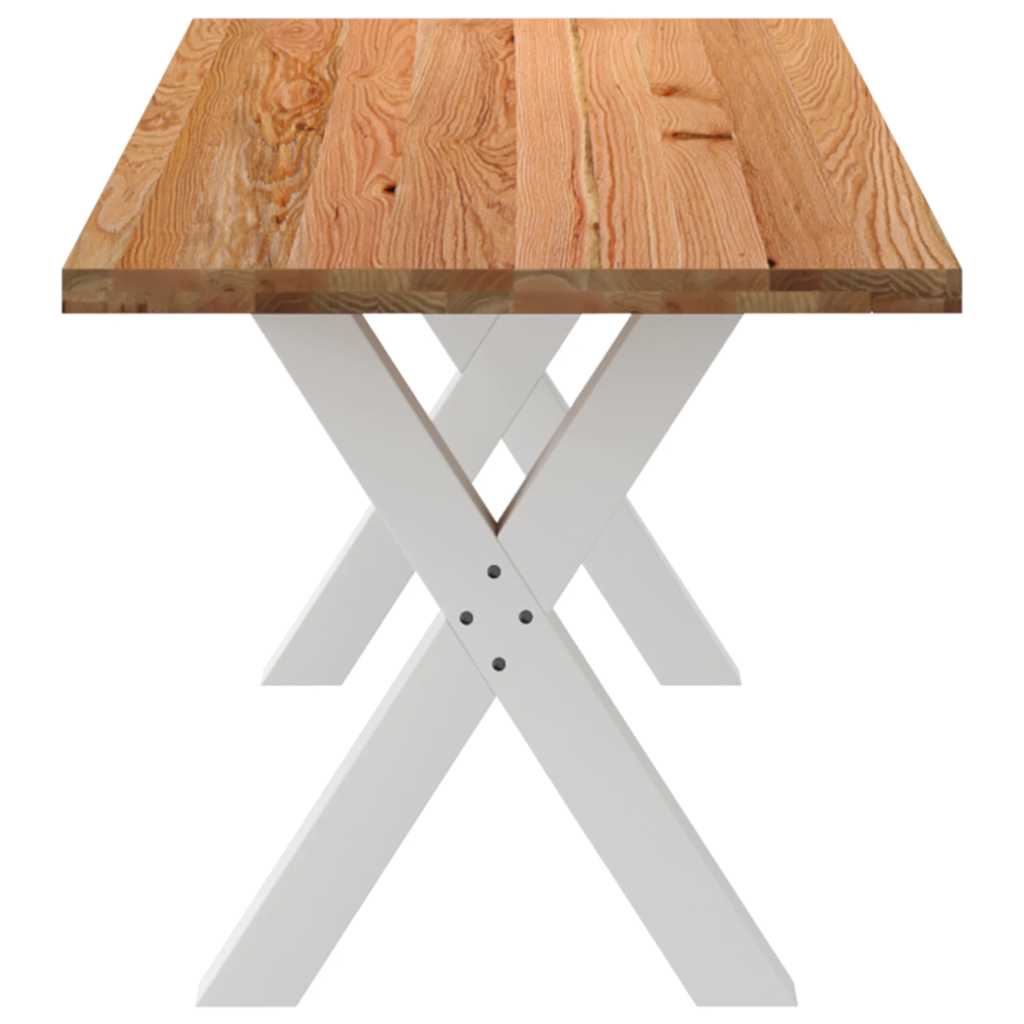 Eettafel rechthoekig 200x80x74 cm massief eikenhout lichtbruin