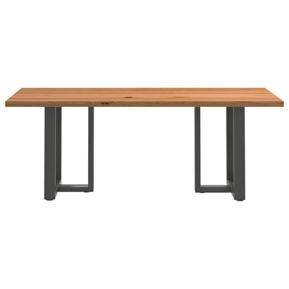 Eettafel rechthoekig 200x80x74 cm massief eikenhout lichtbruin
