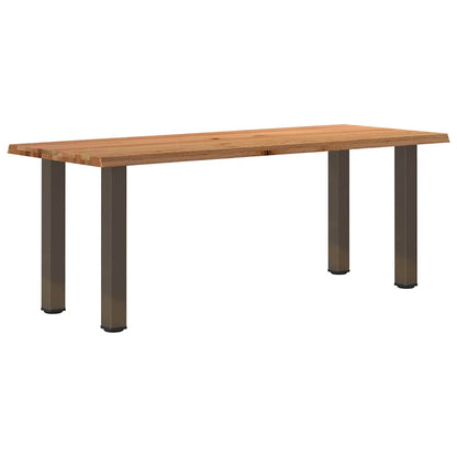 Eettafel met natuurlijke rand massief eikenhout rechthoekig