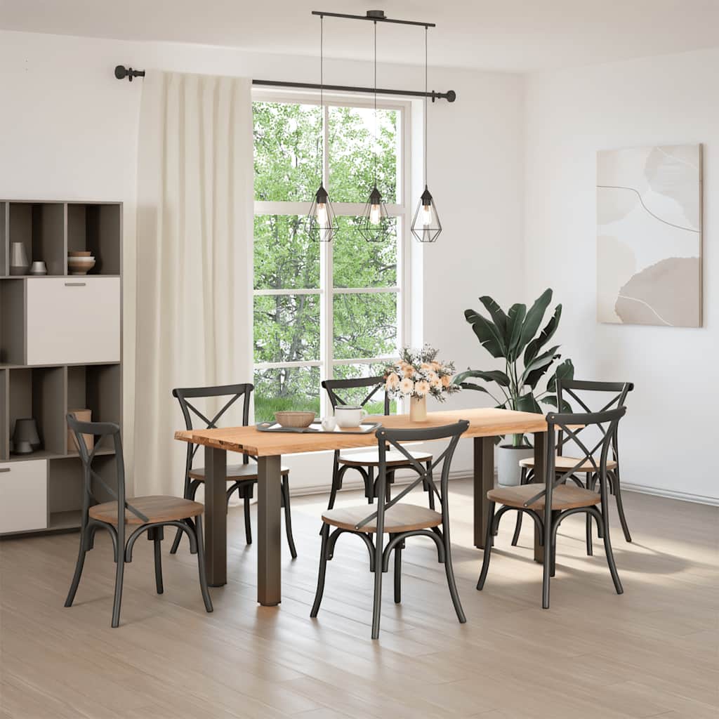Eettafel met natuurlijke rand massief eikenhout rechthoekig