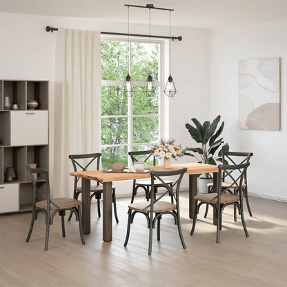 Eettafel met natuurlijke rand massief eikenhout rechthoekig