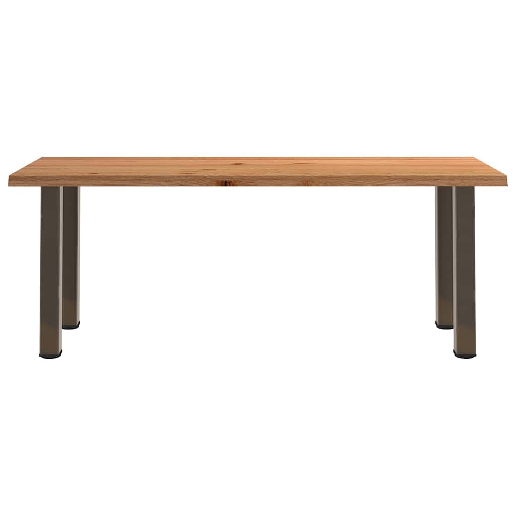 Eettafel met natuurlijke rand massief eikenhout rechthoekig