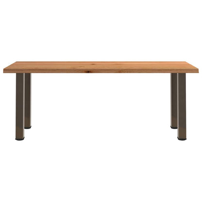 Eettafel met natuurlijke rand massief eikenhout rechthoekig