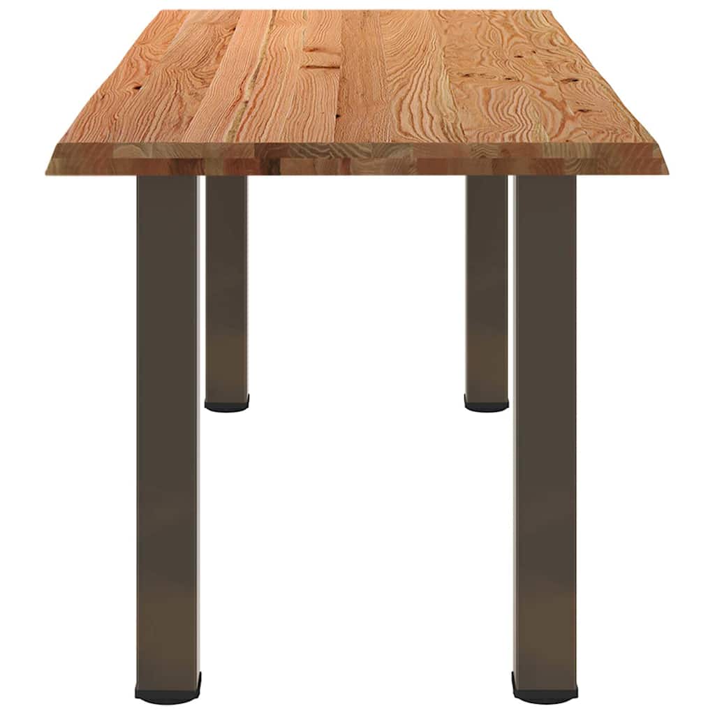 Eettafel met natuurlijke rand massief eikenhout rechthoekig