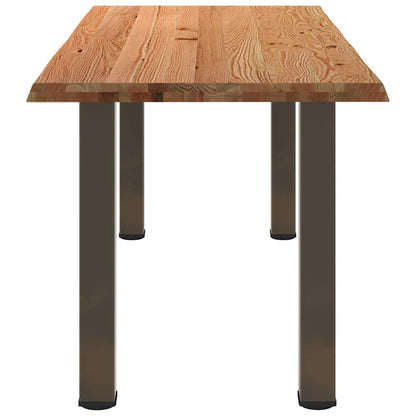 Eettafel met natuurlijke rand massief eikenhout rechthoekig