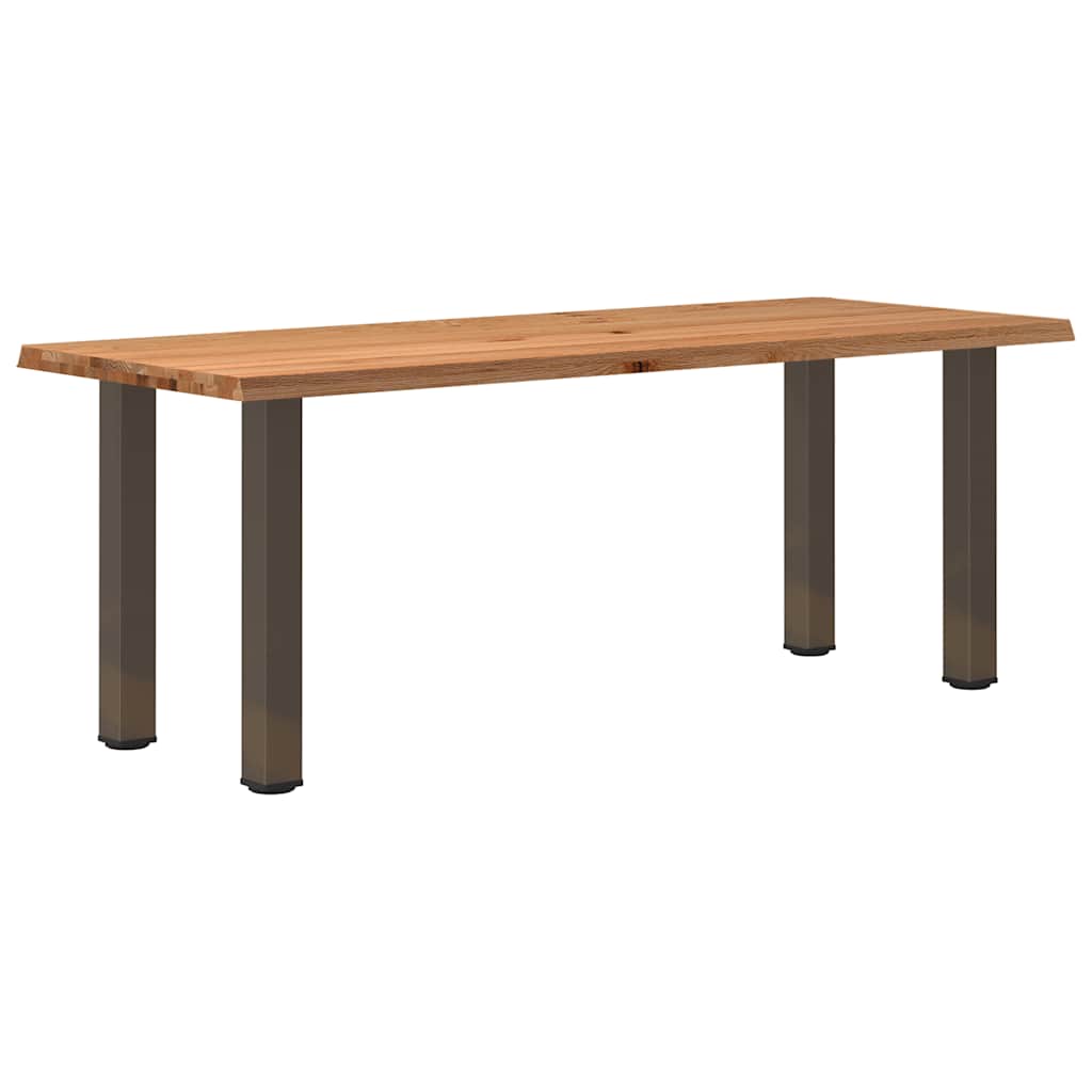 Eettafel met natuurlijke rand massief eikenhout rechthoekig