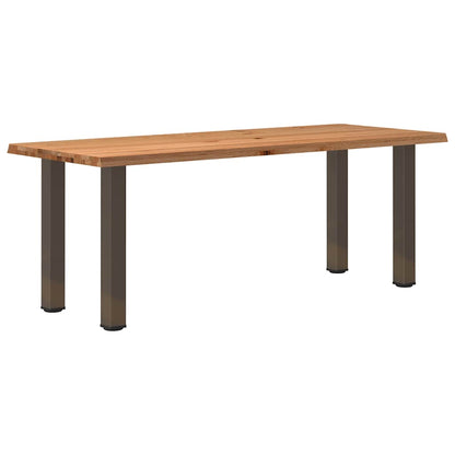 Eettafel met natuurlijke rand massief eikenhout rechthoekig