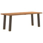 Eettafel rechthoekig 200x80x74 cm massief eikenhout lichtbruin