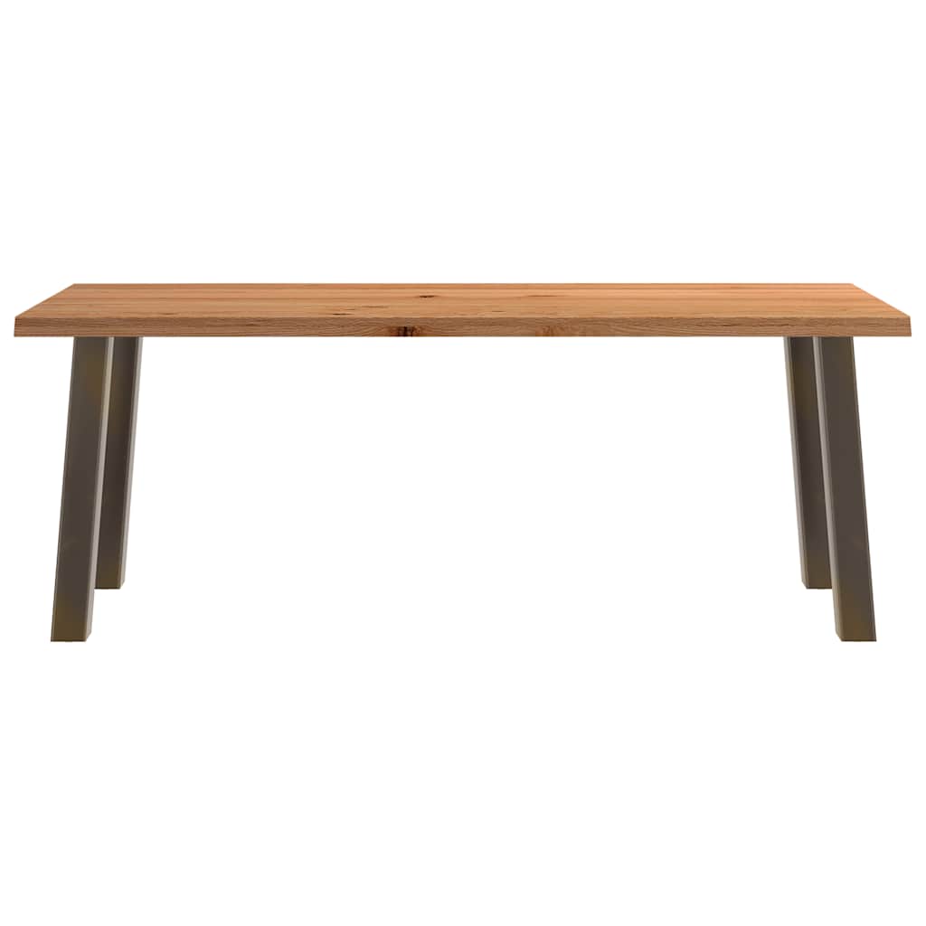 Eettafel rechthoekig 200x80x74 cm massief eikenhout lichtbruin