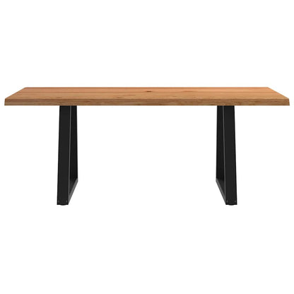 Eettafel met natuurlijke rand 200x80x74 cm massief eikenhout