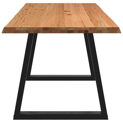 Eettafel met natuurlijke rand 200x80x74 cm massief eikenhout