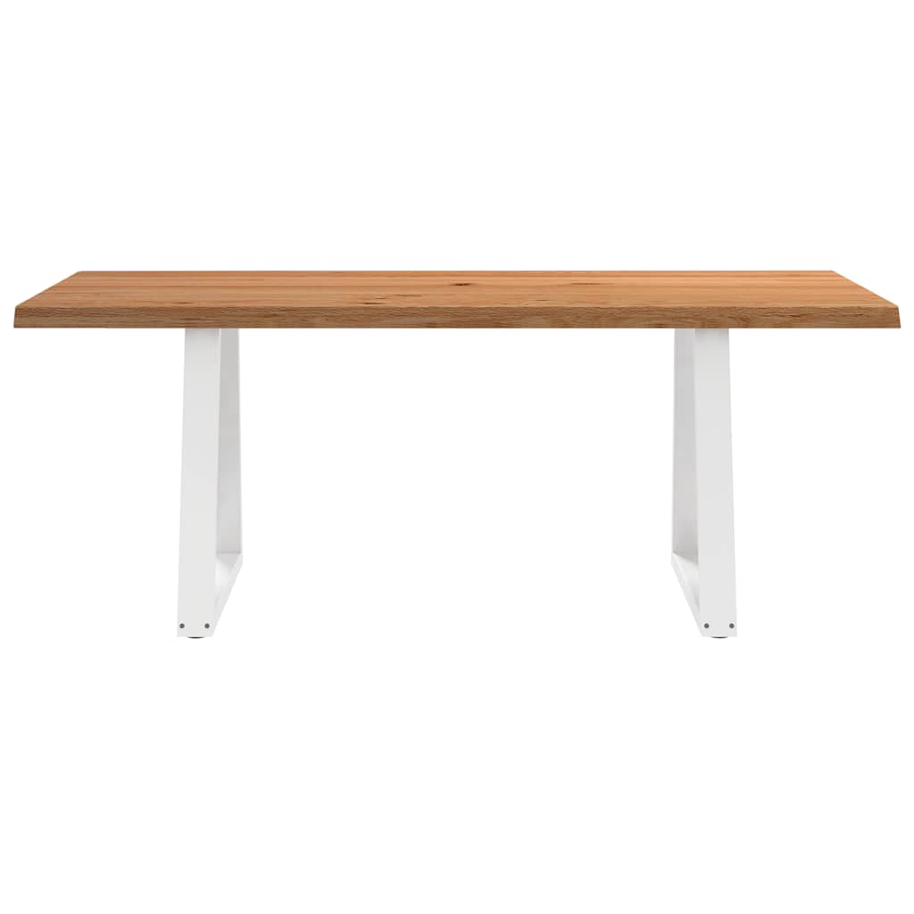 Eettafel met natuurlijke rand 200x80x74 cm massief eikenhout