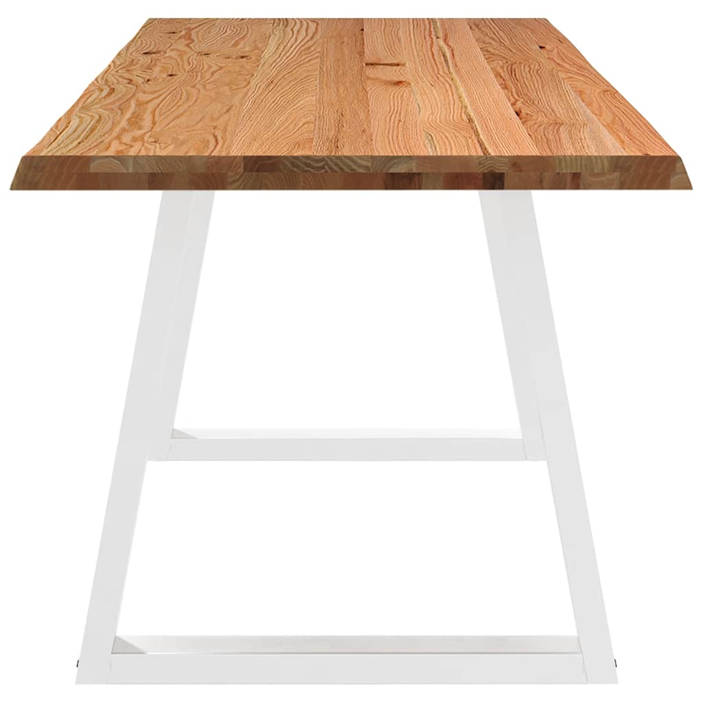 Eettafel met natuurlijke rand 200x80x74 cm massief eikenhout