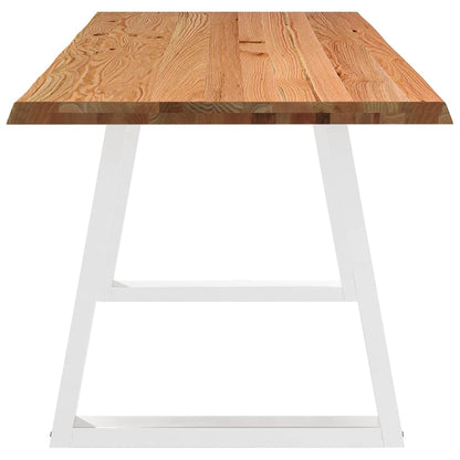 Eettafel met natuurlijke rand 200x80x74 cm massief eikenhout