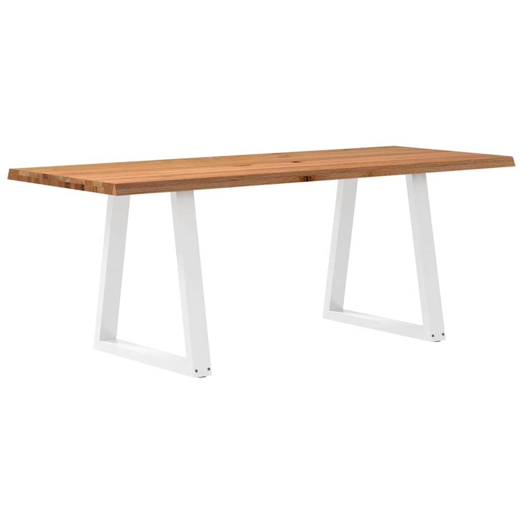 Eettafel met natuurlijke rand 200x80x74 cm massief eikenhout