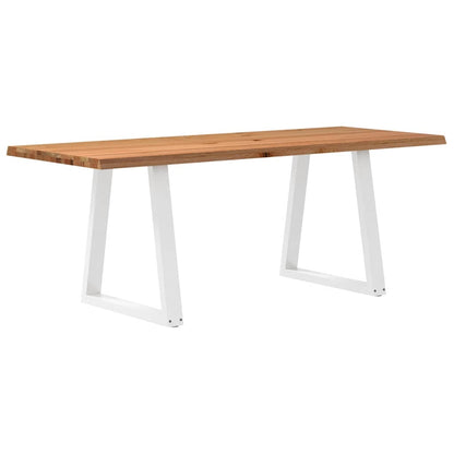 Eettafel met natuurlijke rand 200x80x74 cm massief eikenhout
