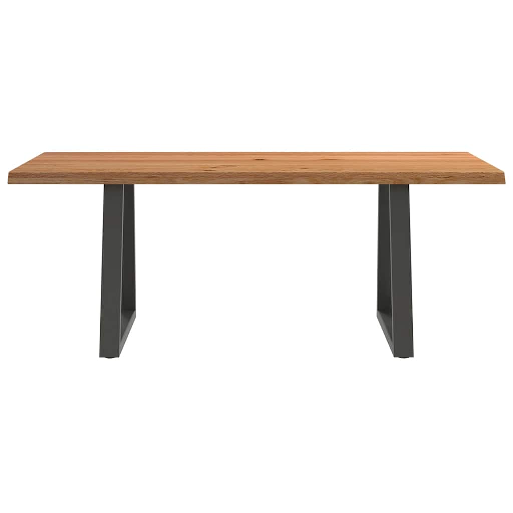 Eettafel met natuurlijke rand 200x80x74 cm massief eikenhout