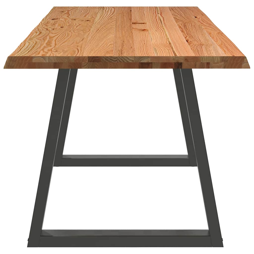 Eettafel met natuurlijke rand 200x80x74 cm massief eikenhout