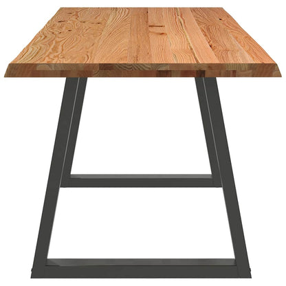 Eettafel met natuurlijke rand 200x80x74 cm massief eikenhout