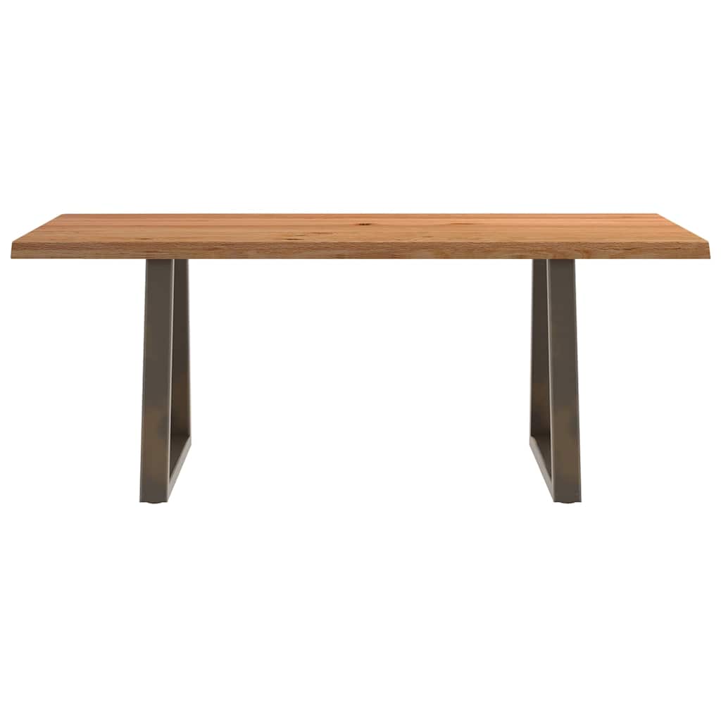 Eettafel met natuurlijke rand 200x80x74 cm massief eikenhout