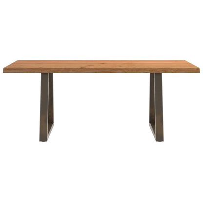 Eettafel met natuurlijke rand 200x80x74 cm massief eikenhout