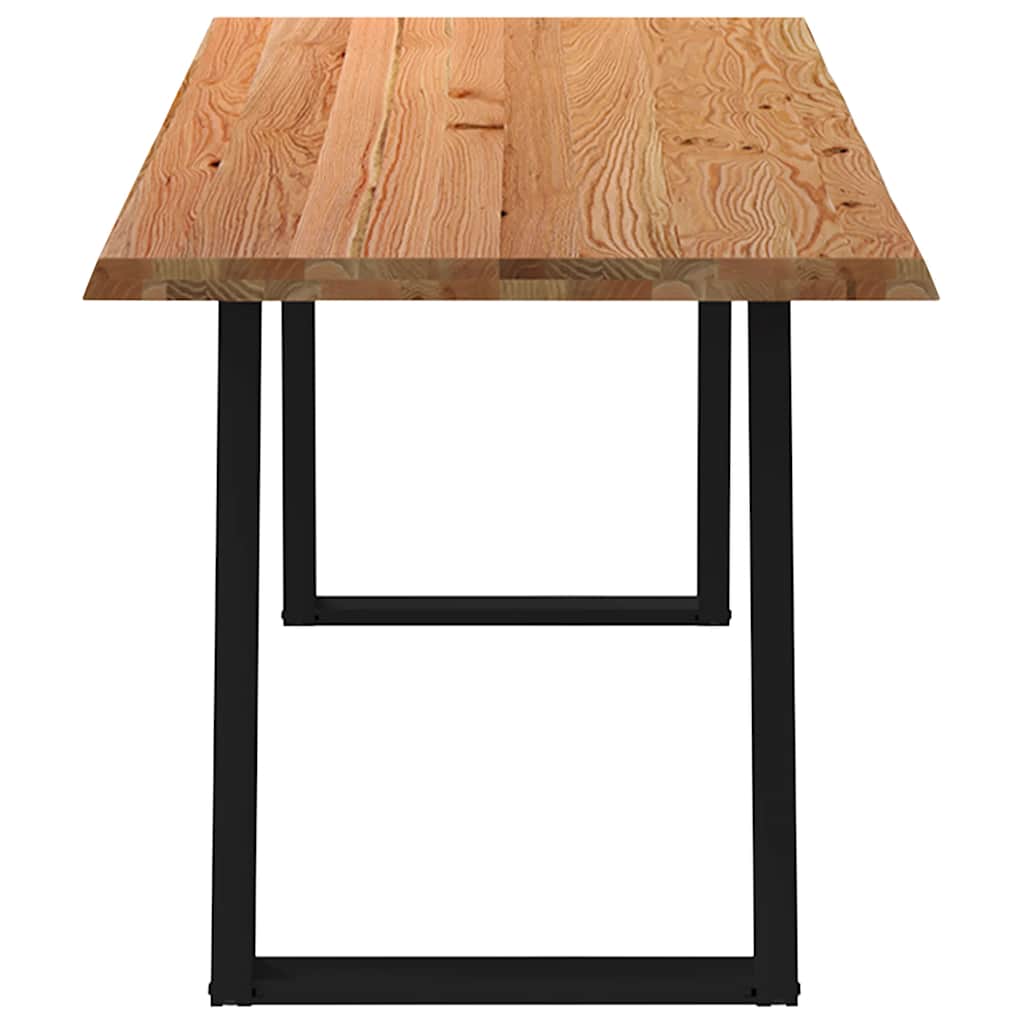 Eettafel met natuurlijke rand massief eikenhout rechthoekig