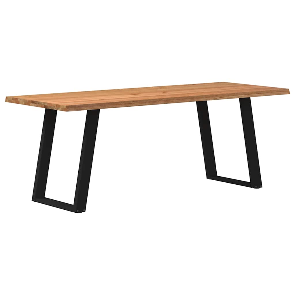 Eettafel met natuurlijke rand massief eikenhout rechthoekig