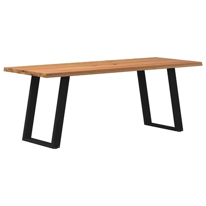 Eettafel met natuurlijke rand massief eikenhout rechthoekig
