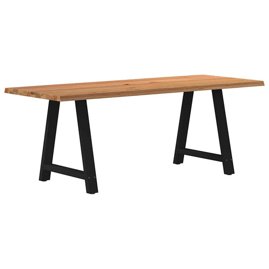 Eettafel met natuurlijke rand massief eikenhout rechthoekig
