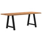 Eettafel met natuurlijke rand massief eikenhout rechthoekig