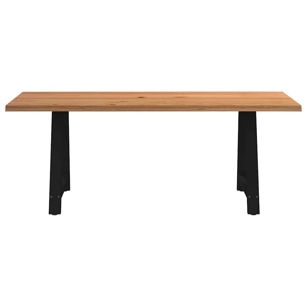 Eettafel met natuurlijke rand massief eikenhout rechthoekig