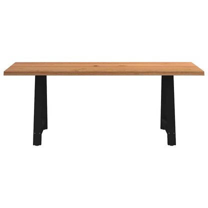 Eettafel met natuurlijke rand massief eikenhout rechthoekig