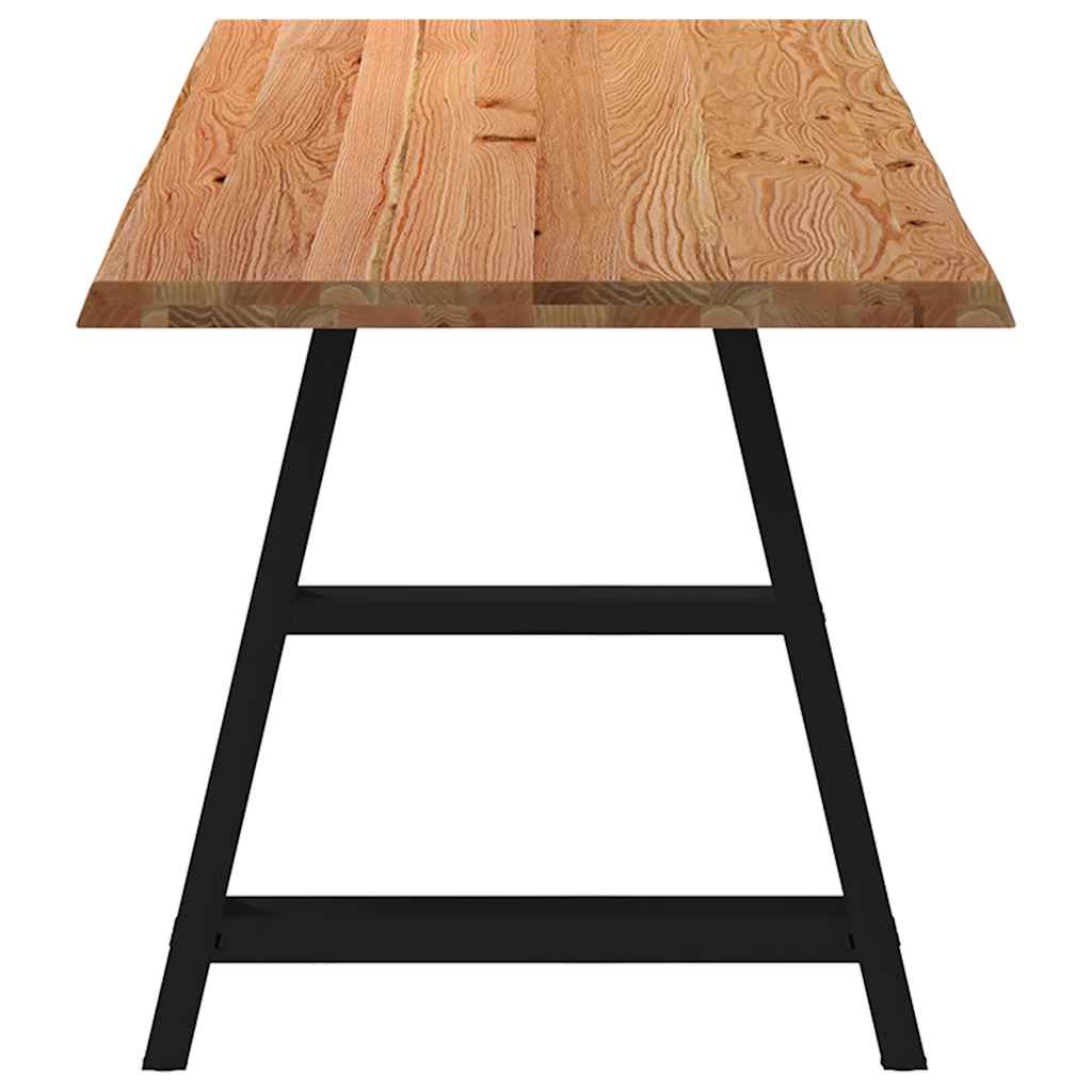 Eettafel met natuurlijke rand massief eikenhout rechthoekig
