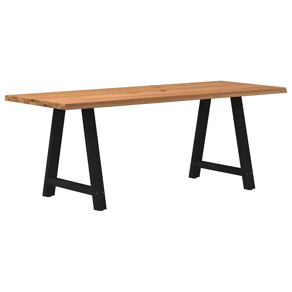 Eettafel met natuurlijke rand massief eikenhout rechthoekig