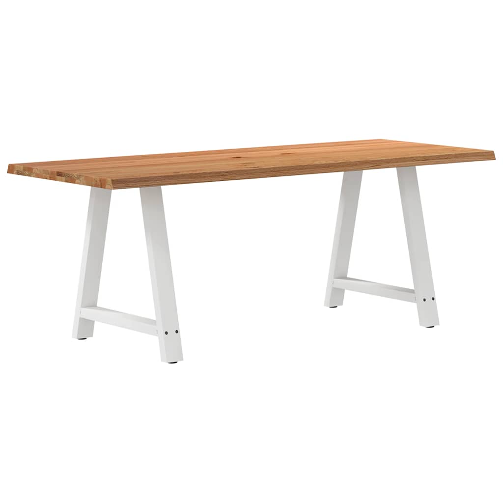 Eettafel met natuurlijke rand massief eikenhout rechthoekig