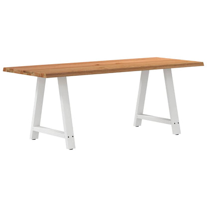 Eettafel met natuurlijke rand massief eikenhout rechthoekig