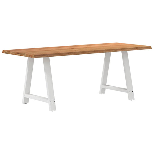 Eettafel met natuurlijke rand massief eikenhout rechthoekig