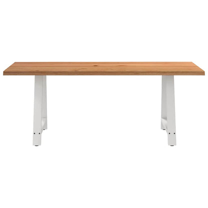 Eettafel met natuurlijke rand massief eikenhout rechthoekig