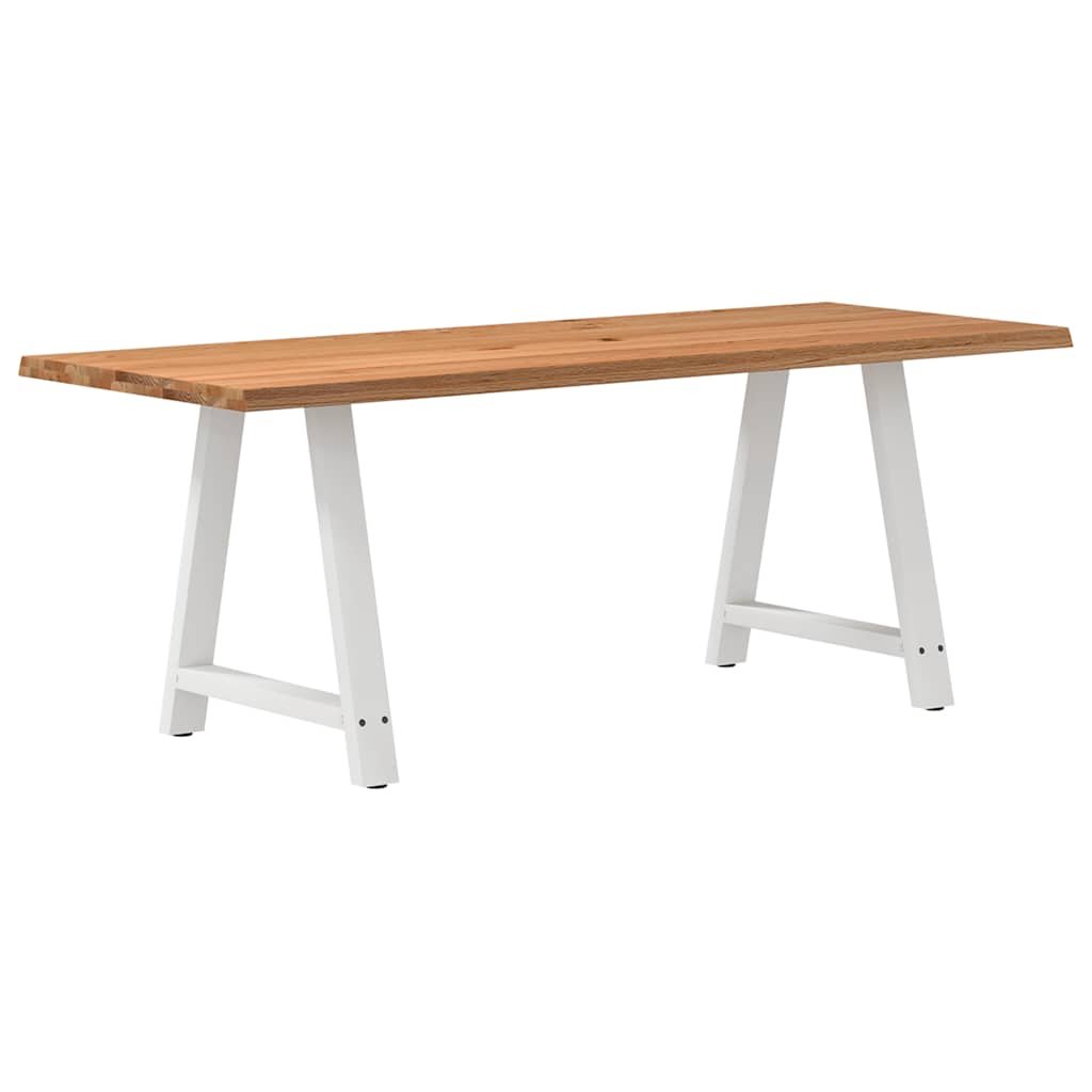 Eettafel met natuurlijke rand massief eikenhout rechthoekig