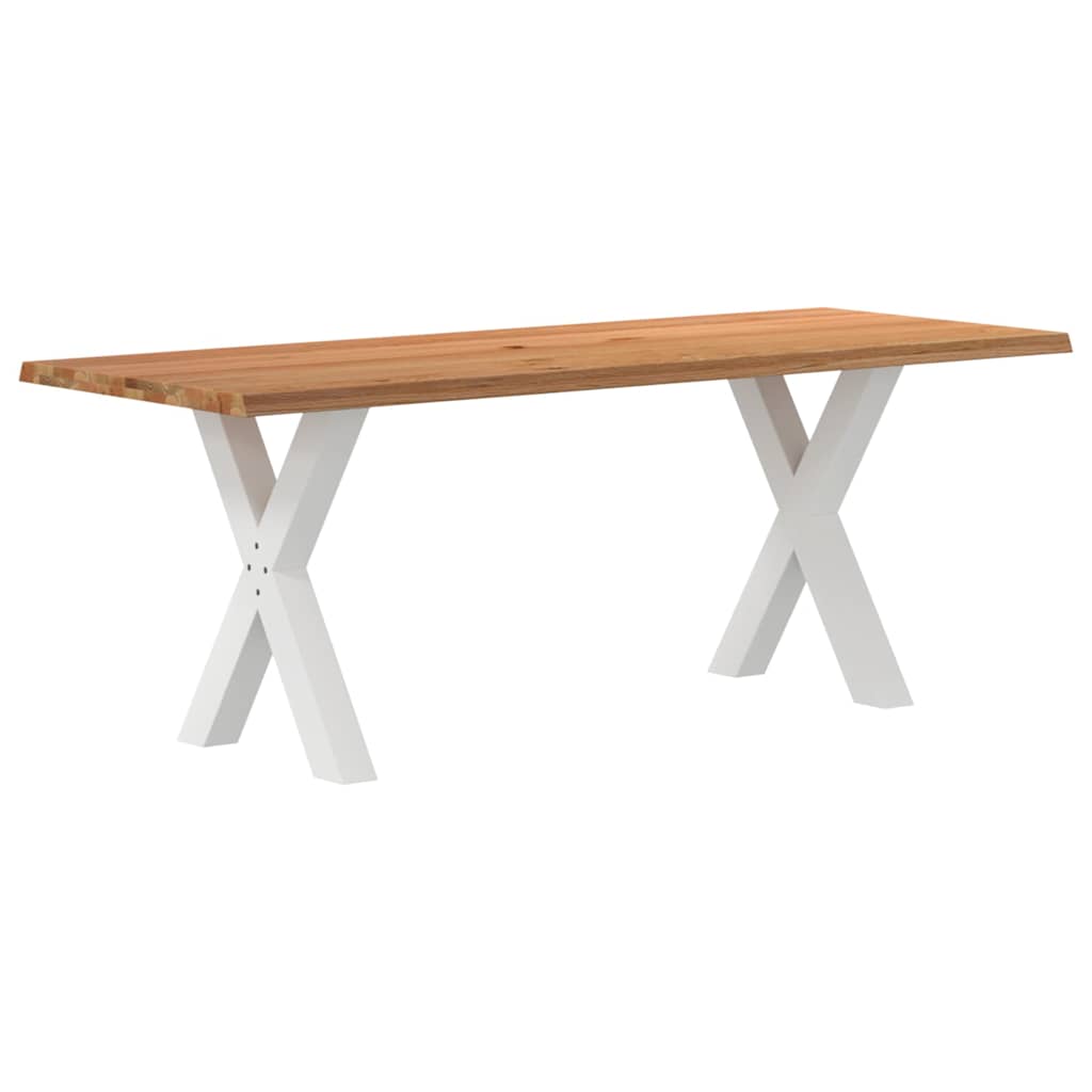 Eettafel met natuurlijke rand massief eikenhout rechthoekig
