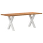 Eettafel met natuurlijke rand massief eikenhout rechthoekig