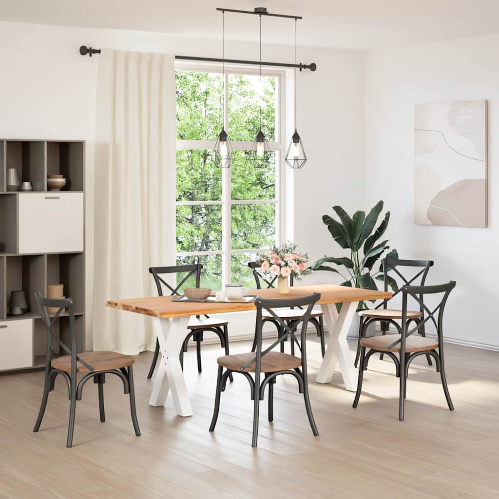 Eettafel met natuurlijke rand massief eikenhout rechthoekig