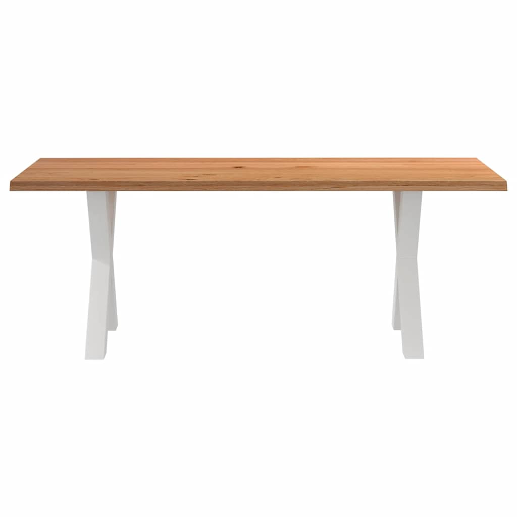Eettafel met natuurlijke rand massief eikenhout rechthoekig