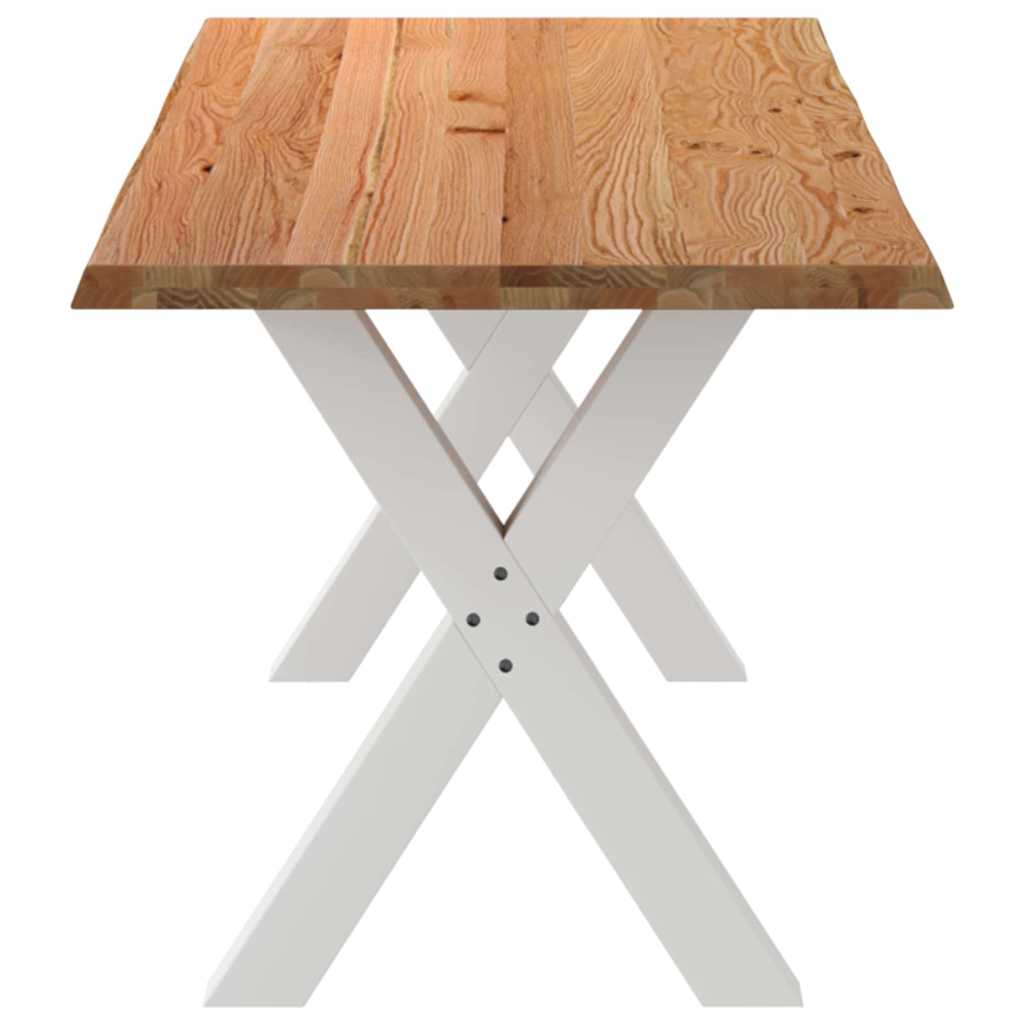 Eettafel met natuurlijke rand massief eikenhout rechthoekig