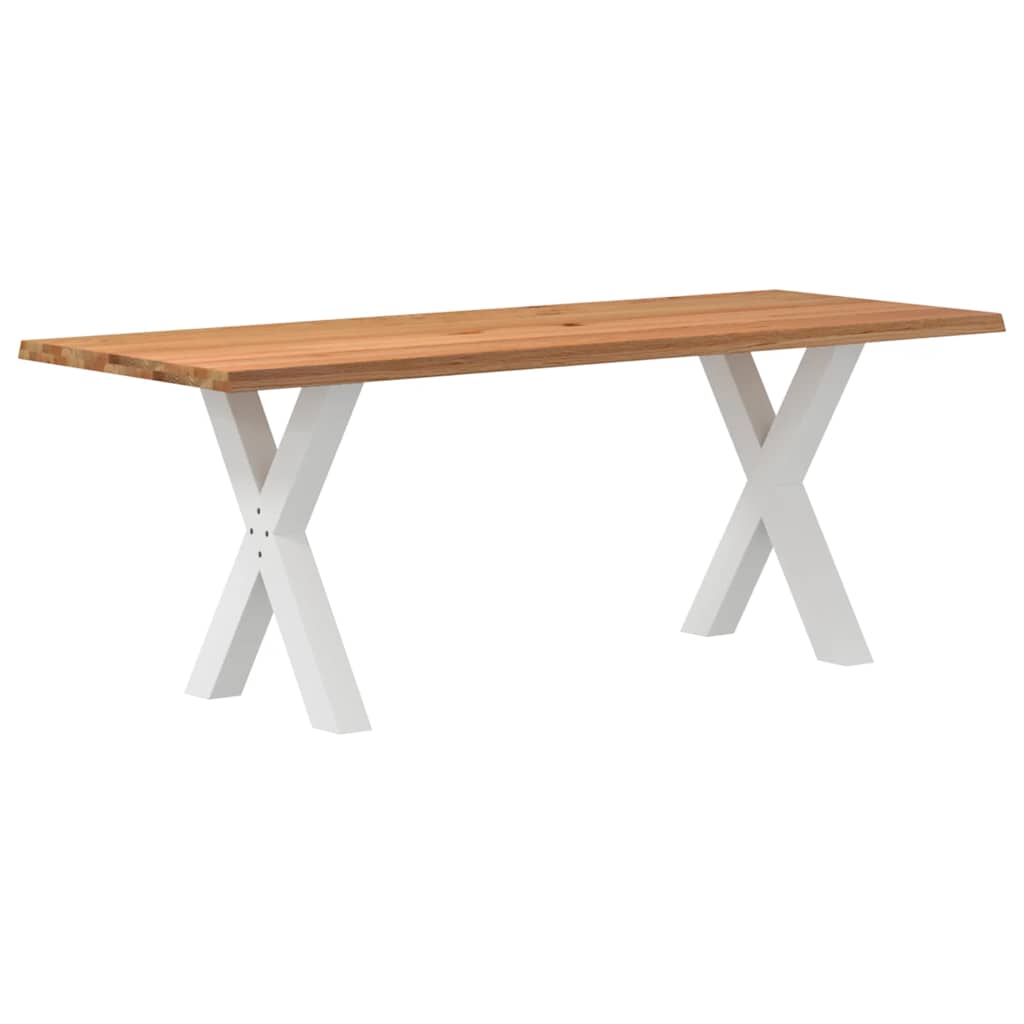 Eettafel met natuurlijke rand massief eikenhout rechthoekig