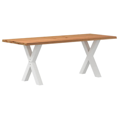 Eettafel met natuurlijke rand massief eikenhout rechthoekig