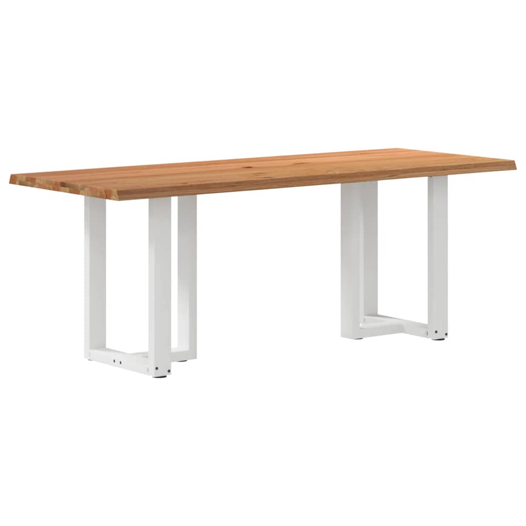 Eettafel met natuurlijke rand massief eikenhout rechthoekig