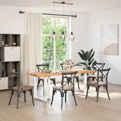 Eettafel met natuurlijke rand massief eikenhout rechthoekig